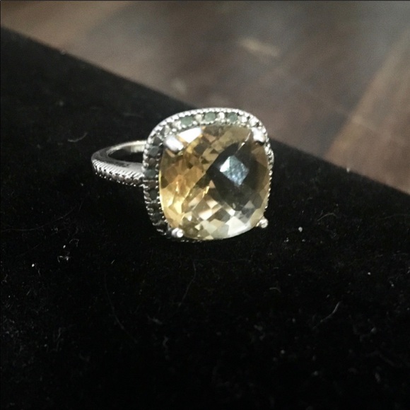 Jewelry - Citrine & Genuine Silver & CZ Cocktail Ring